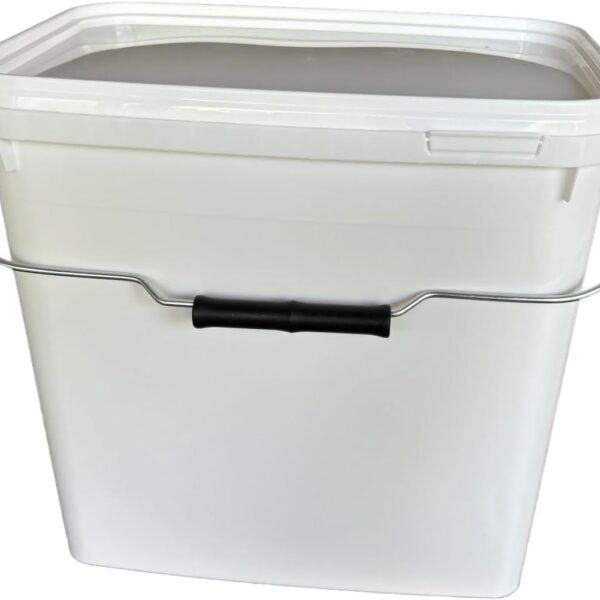 10 Liter Eimer rechteckig mit Deckel weiß