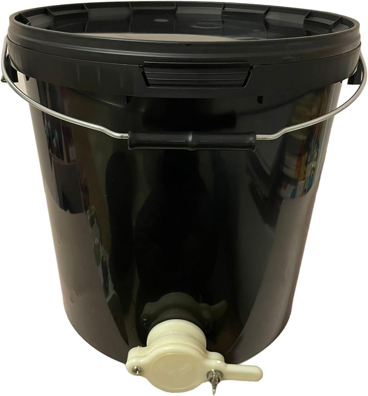 20 Liter Schwarz Abfülleimer Honigeimer mit Abfüllhahn und Deckel