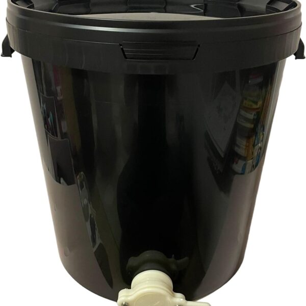 33 Liter Schwarz Abfülleimer Honigeimer mit Abfüllhahn und Deckel