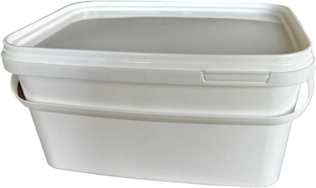 Eimer rechteckig mit Deckel weiß