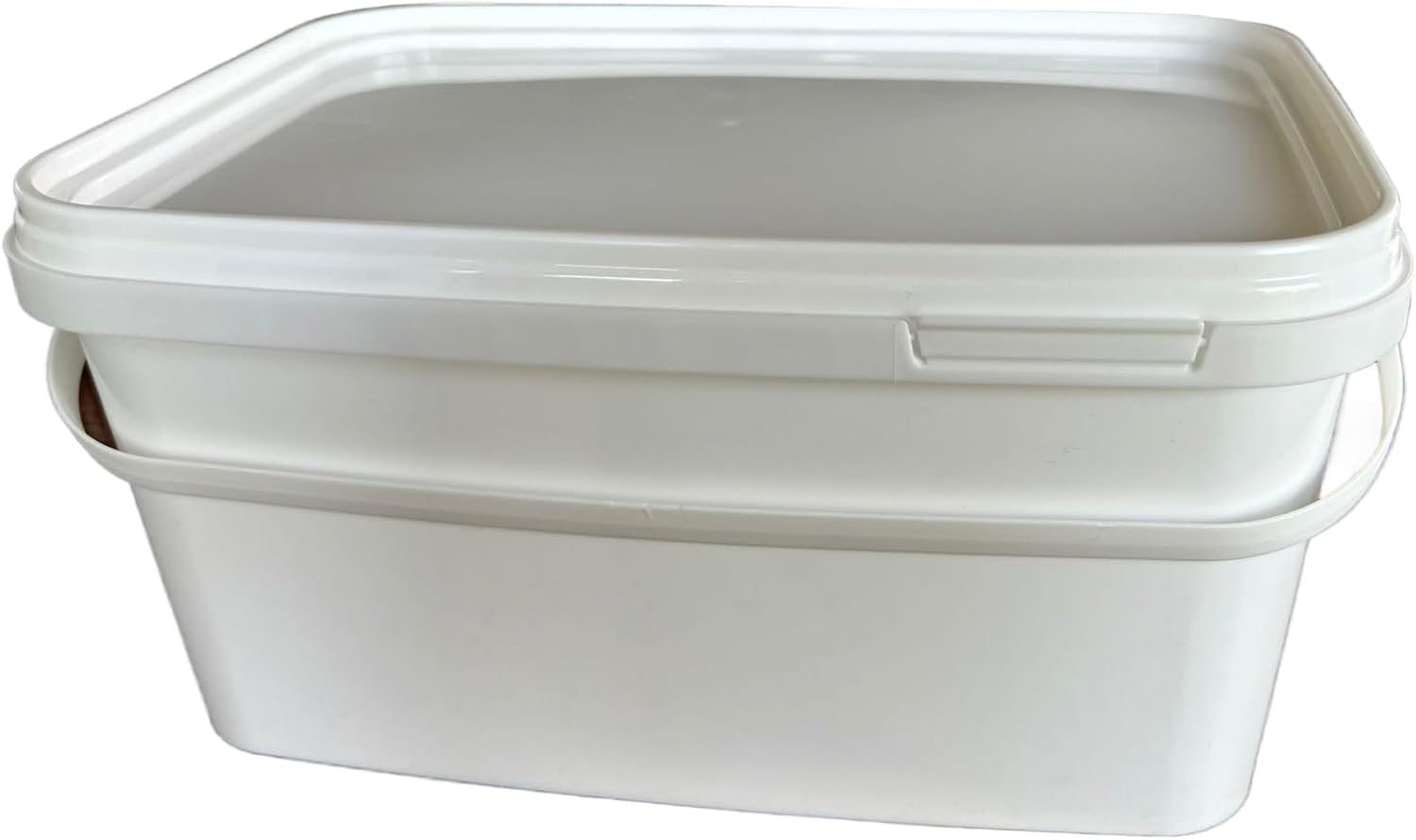 Eimer rechteckig mit Deckel weiß