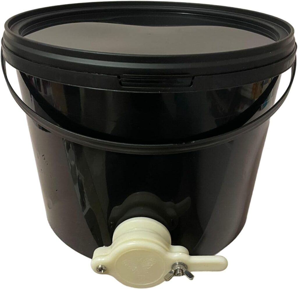 Schwarz Abfülleimer Honigeimer mit Abfüllhahn und Deckel