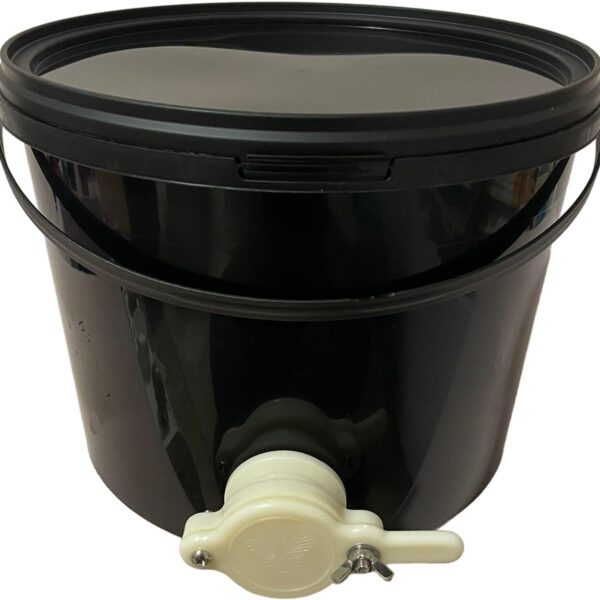 Schwarz Abfülleimer Honigeimer mit Abfüllhahn und Deckel